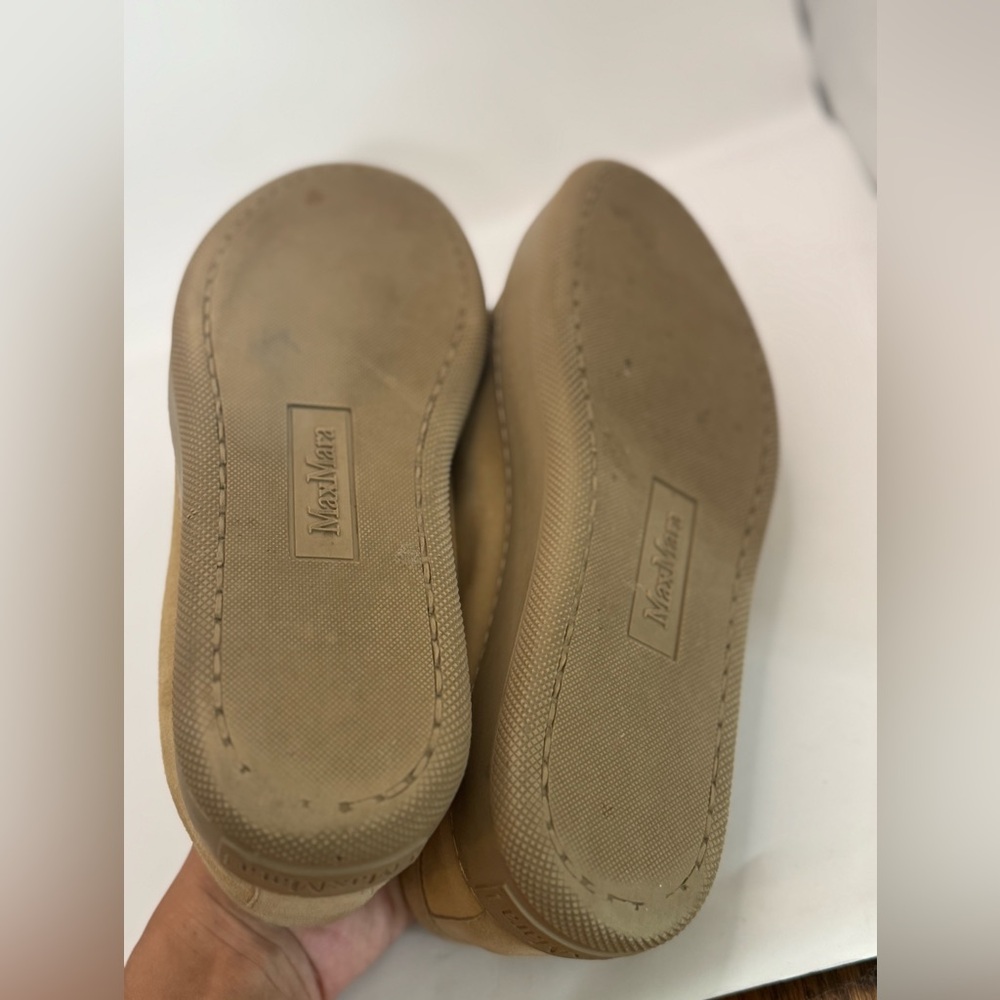 Max Mara IT‎ 37.5 Tan Suede Lace-Up Sneakers | Neutral Luxury Casual May Fit 8.5 - Picture 7 of 11
